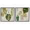 Stupell Industries Monstera Stamped Palm Leaves 2 pc Framed Giclee Wall Art Set Design by Lanie Loreth